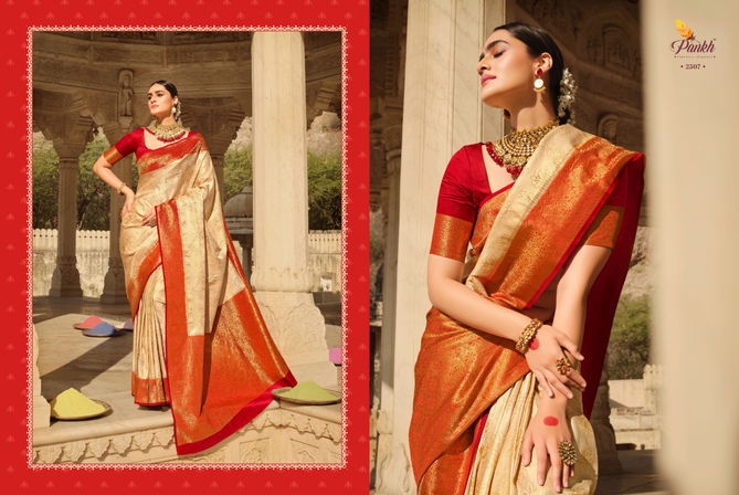 Pankh Sakshi Kanjiveram Heavy Silk Festive Wear Latest Designer Saree Collection